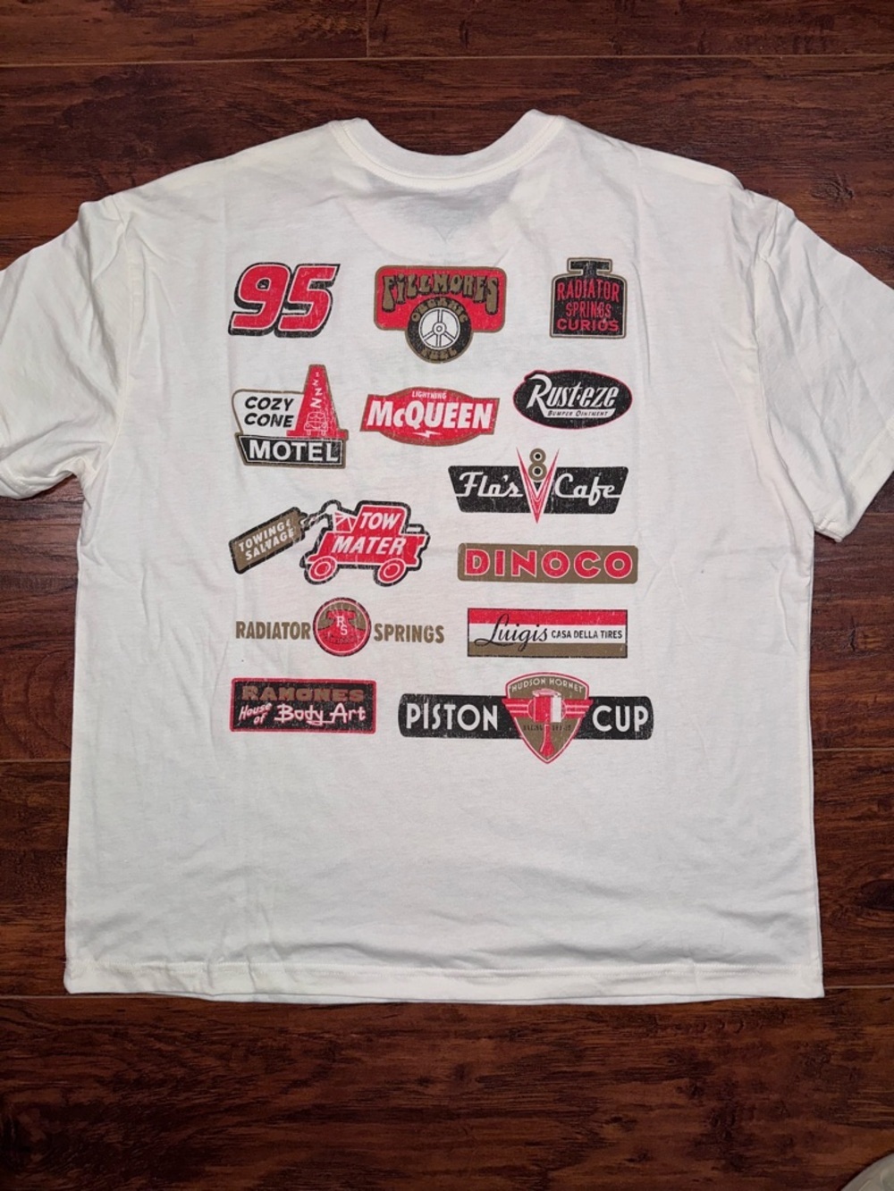 Disney Cars Logo Grid Tee - White, Red, Black - Picture 5 of 8